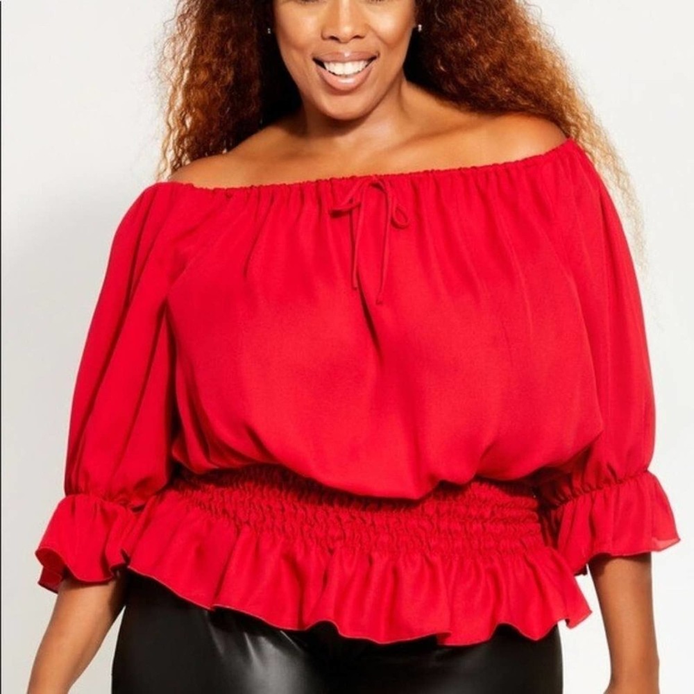 Ashley Stewart Peasant Top, Size 14/16